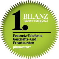 1. Platz Bilanz Telekom Rating 2022 Kategorie Festnetztelefonie