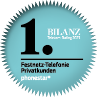 1. Platz Festnetz Telefonie Privatkunden Bilanz Telekom Rating 2023