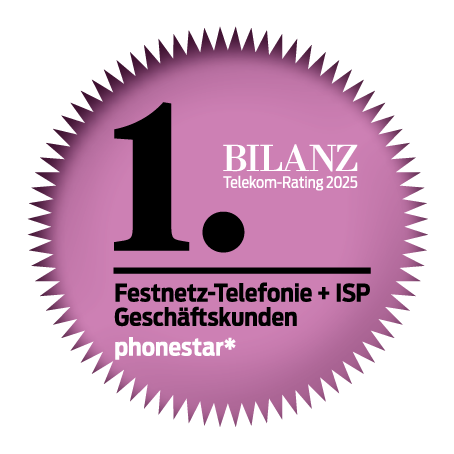 phonestar* Doppelsieger Festnetz-Telefonie und ISP im Bilanz Telekom Rating 2025